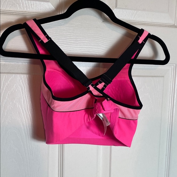 Victoria's Secret VSX Hot Pink and Black Longline Sports Bra - Picture 3 of 7